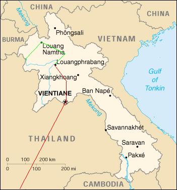 kaart van Laos